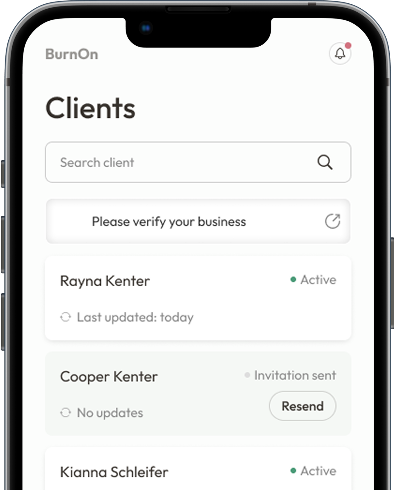 Invite clients to their branded app